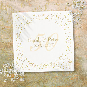 Serviette En Papier 50e anniversaire de Mariage Gold Dust Confetti