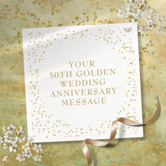 Serviette En Papier 50e anniversaire de Mariage Gold Dust Confetti (50th Wedding Anniversary Gold Dust Confetti Napkins)