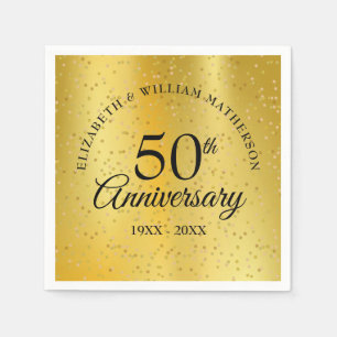Serviette En Papier 50e Anniversaire de Mariage Paillettes de Poussièr