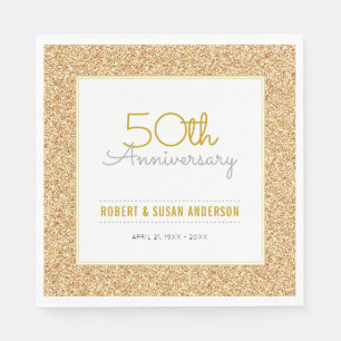 Serviette En Papier 50e anniversaire de Mariage Parties scintillant d'