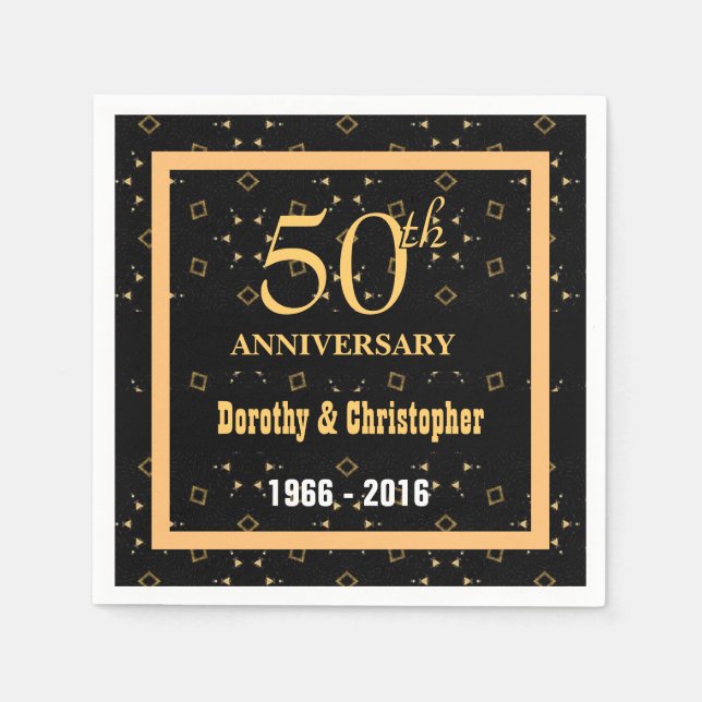 Serviette En Papier 50e anniversaire de Mariage personnalisable V02 (Devant)