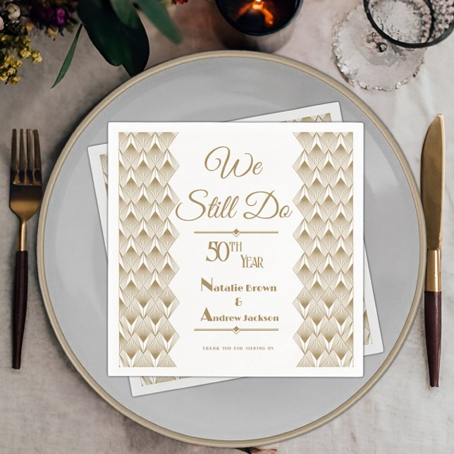 Serviette En Papier 50e anniversaire d'or (Créateur téléchargé)