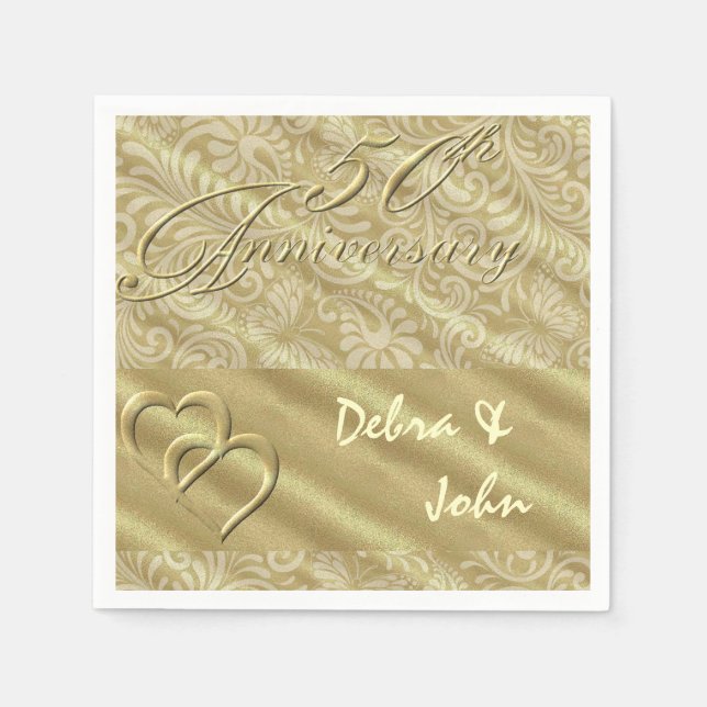 Serviette En Papier 50e Anniversaire d'or Papier serviettes (Devant)