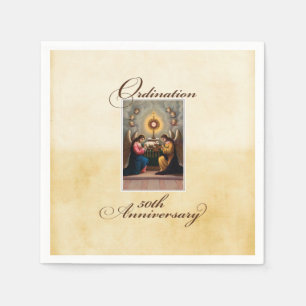 Serviette En Papier 50e anniversaire d'ordination Anges à l'autel