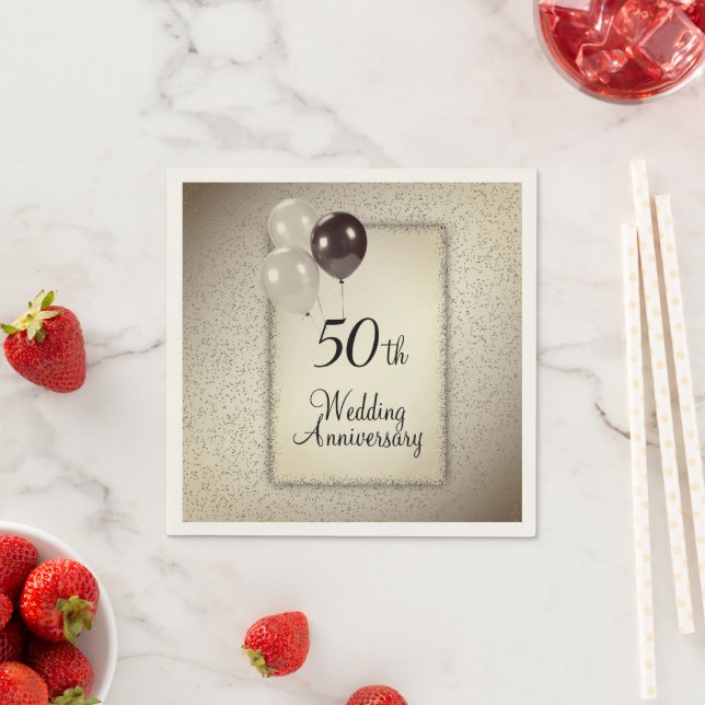 Serviette En Papier 50e anniversaire du Mariage (En situation)