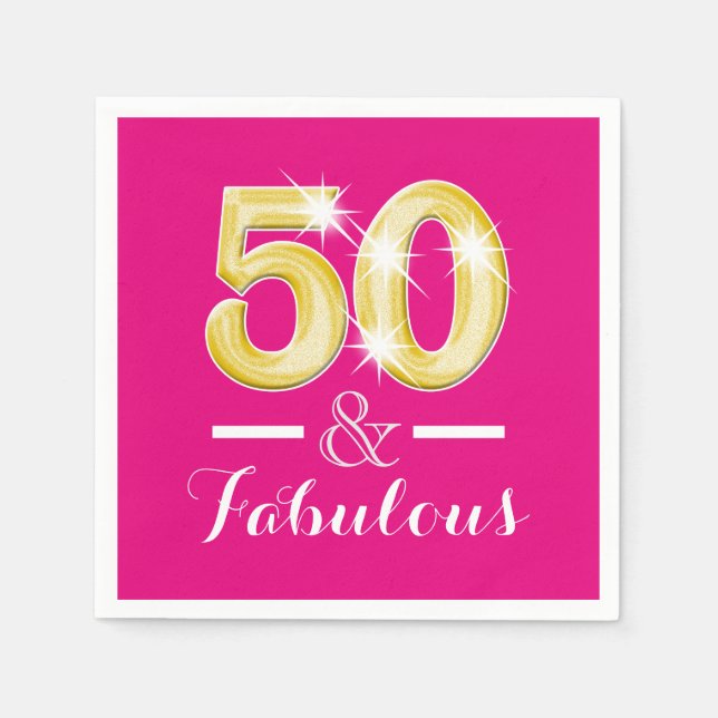 Serviette En Papier 50e anniversaire et femmes fabuleuses (Devant)