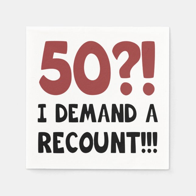 Serviette En Papier 50e anniversaire Gag cadeau (Devant)