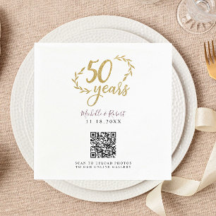 Serviette En Papier 50e Anniversaire Gold Share Photos code QR