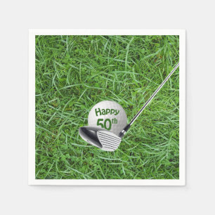 Serviette En Papier 50e anniversaire Golf Ball and Club