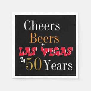 Serviette En Papier 50e anniversaire Las Vegas Cheers and Beers Party