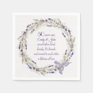 Serviette En Papier 50e anniversaire Lavender Wreath