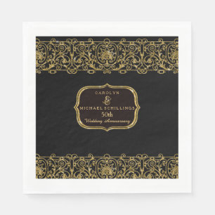 Serviette En Papier 50e anniversaire Mariage Art déco Nouveau