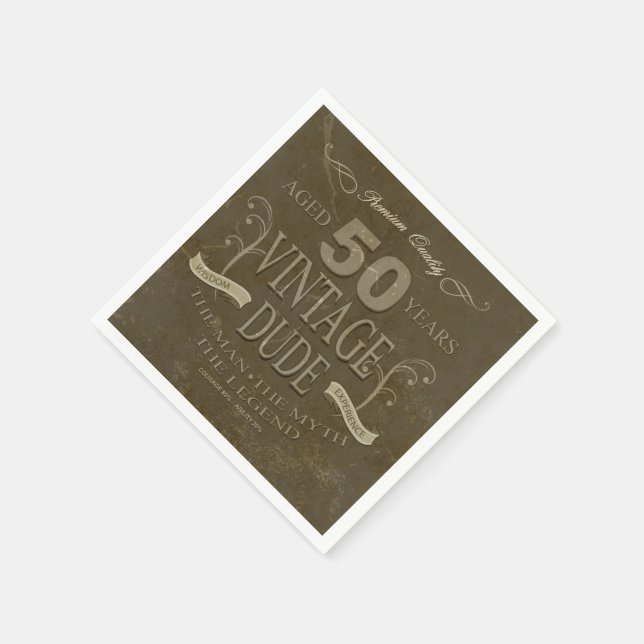Serviette En Papier 50e anniversaire Mens serviettes (Coin)