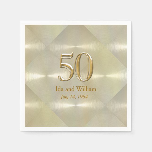 Serviette En Papier 50e anniversaire ou anniversaire (Devant)