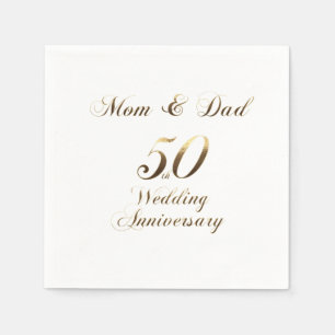 Serviette En Papier 50e anniversaire Parents Mariage d'or