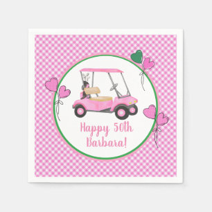 Serviette En Papier 50e anniversaire Pink Golf Theme Party