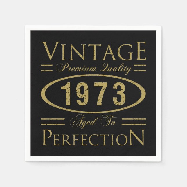 Serviette En Papier 50e anniversaire Vintage 1973 (Devant)