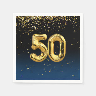Serviette En Papier 50e Ballons d'or et serviettes Confetti