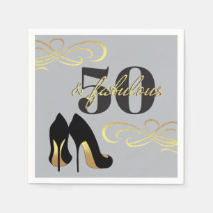 Serviette En Papier 50e fête d'anniversaire 50 et fabuleux