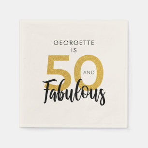 Serviette En Papier 50e fête d'anniversaire 50 et fabuleux Personnalis