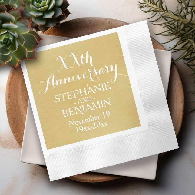 Serviette En Papier 50e ou autre anniversaire de Mariage Personnalisé (50th Wedding Anniversary Personalized Napkins)