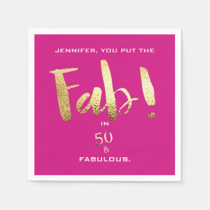 Serviette En Papier 50ème personnalisation et fabuleuse typographie mo