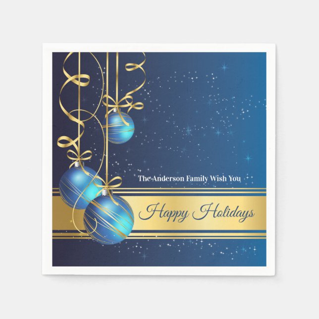 Serviette En Papier 50pcs Christmas Paper Napkin Modern Tree Baubels (Devant)