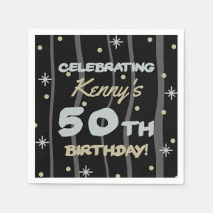 Serviette En Papier 50th Birthday Party Ajouter votre nom