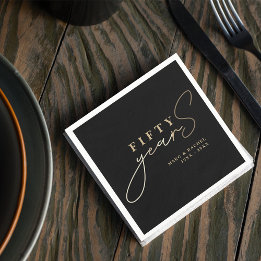 Serviette En Papier 50th Gold Wedding Anniversary