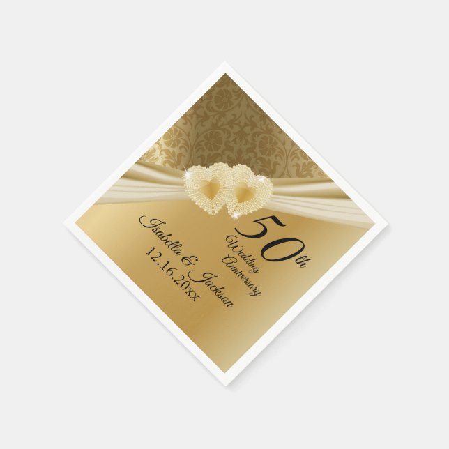 Serviette En Papier 50th Gold Wedding Anniversary (Coin)