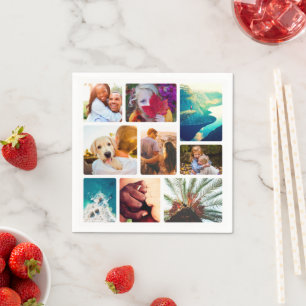 Serviette En Papier 50x Serviettes serviettes 9 Photo Collage Modèle