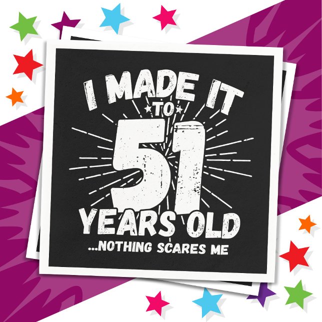 Serviette En Papier 51 Ans Mème Sarcastique drôle 51ème Anniversaire (Créateur téléchargé)