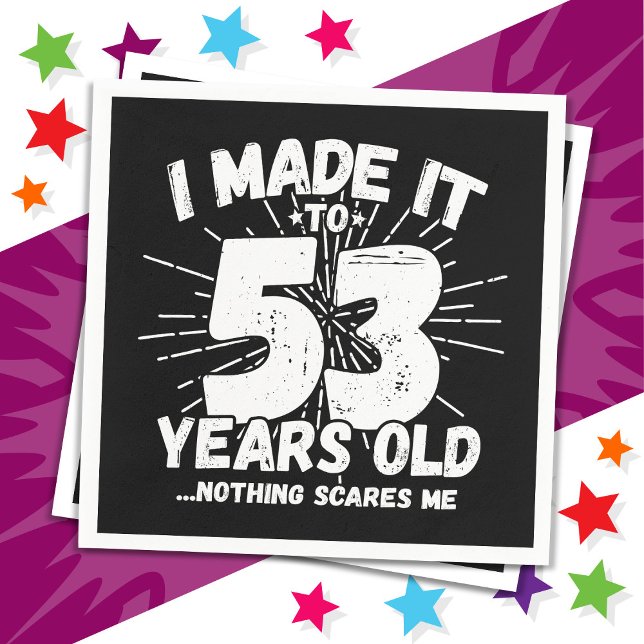 Serviette En Papier 53 Ans Mème sarcastique vieux drôle 53ème annivers (Créateur téléchargé)