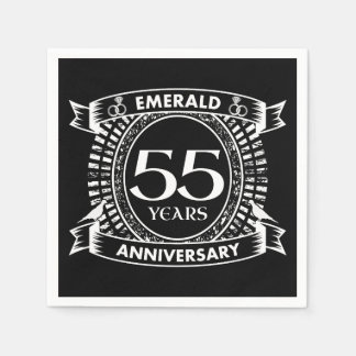 Serviette En Papier 55e anniversaire du mariage émeraude crête