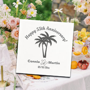 Serviette En Papier 55e anniversaire du Mariage Palmiers