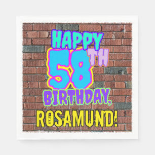 Serviette En Papier 58e anniversaire ~ Amusant, Graffiti urbain inspir