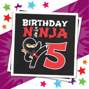 Serviette En Papier 5 ans Karate Ninja Party Enfants 5e anniversaire