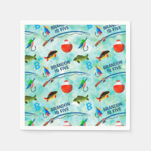 Serviette En Papier 5e anniversaire Jeu de pêche thème fête