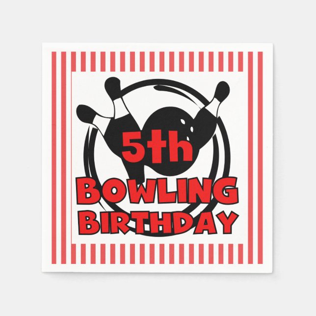 Serviette En Papier 5e Bowling Sports Papier d'anniversaire (Devant)
