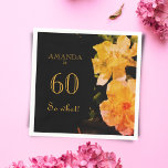 Serviette En Papier 60 alors Quelle Rose Jaune Funny 60e fête d'annive<br><div class="desc">60 Alors Ce Jaune Rose Funny 60e Anniversaire Serviettes de fête. Ajoutez votre nom.</div>