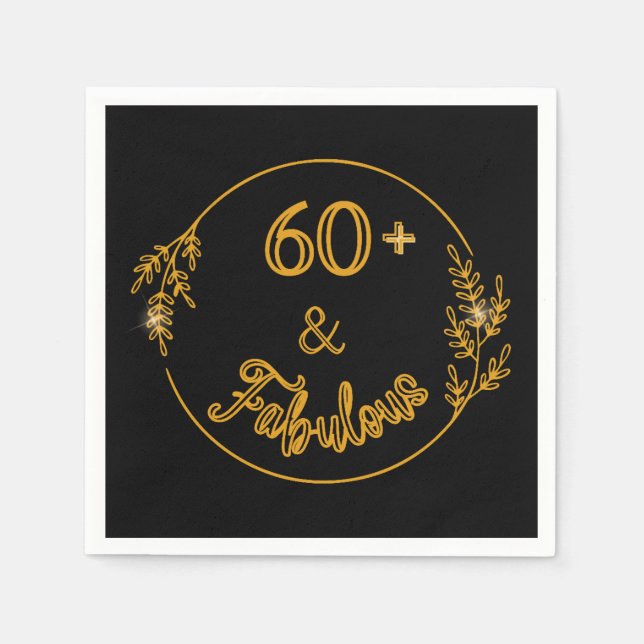Serviette En Papier 60 ans et fabuleux  (Devant)
