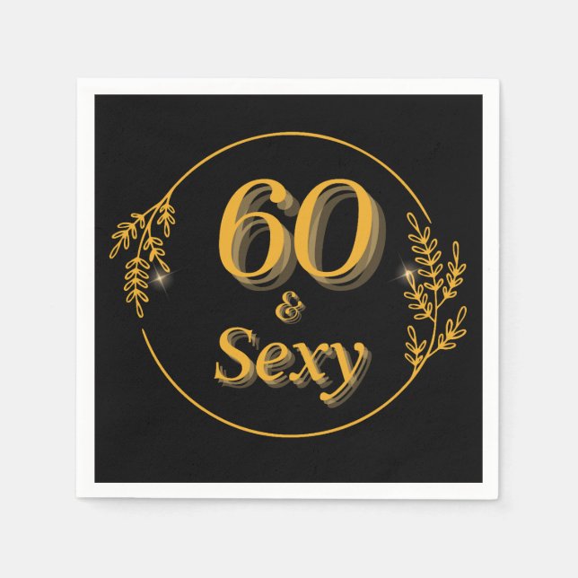 Serviette En Papier 60 ans et fabuleux  (Devant)