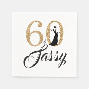 Serviette En Papier 60 et fête d'anniversaire de Sassy