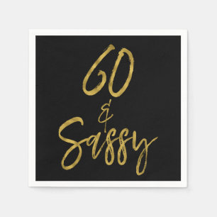 Serviette En Papier 60 et Sassy Gold Foil Anniversaire serviettes