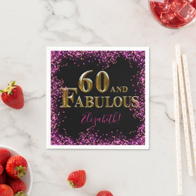 Serviette En Papier 60e anniversaire  (En situation)