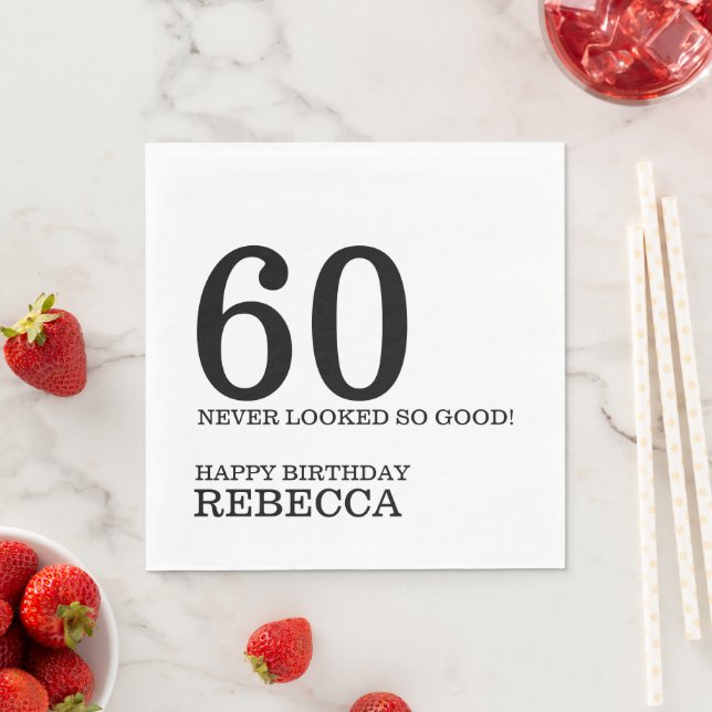 Serviette En Papier 60e anniversaire (En situation)