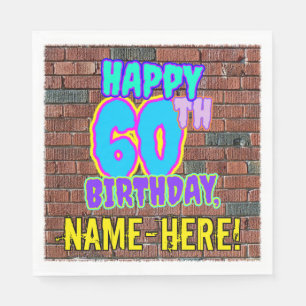 Serviette En Papier 60e anniversaire ~ Amusant, Graffiti urbain inspir