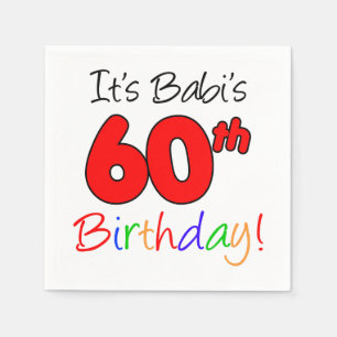 Serviette En Papier 60e anniversaire de Babi Grand-mère tchèque