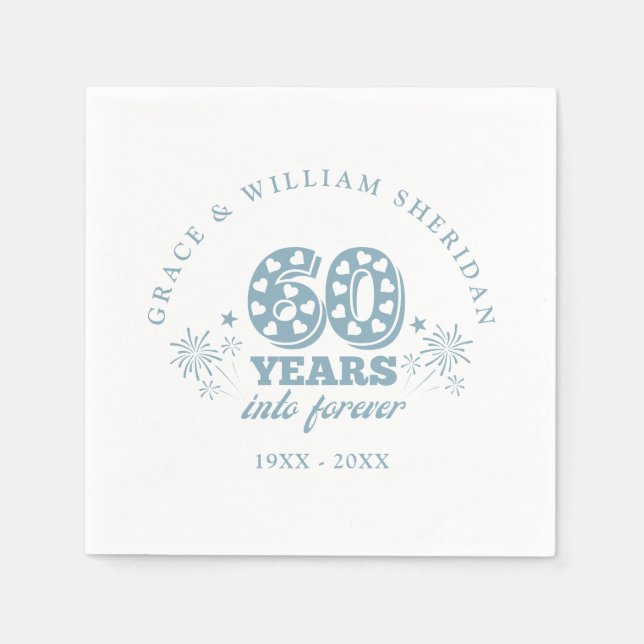 Serviette En Papier 60e anniversaire du Mariage pour toujours (Devant)