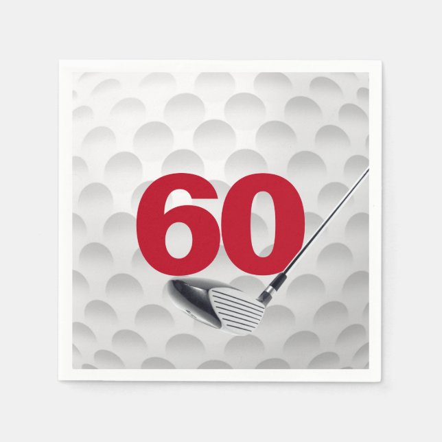 Serviette En Papier 60e anniversaire Golf Ball (Devant)